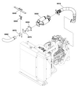 Exhaust Group Diagram and Parts List for 080084-00  Briggs and Stratton Generator